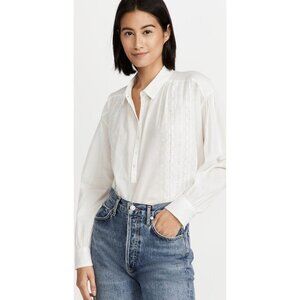 NILI Lotan BNWOT Womens Embroidered "Selene" Blouse Sz XSmall White